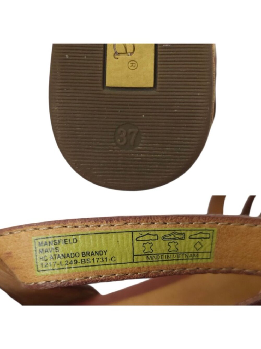 Bussola Mansfield Mavis Cork Wedge Sandals Platform EU 37 US 6 Brown Leather - Picture 8 of 16